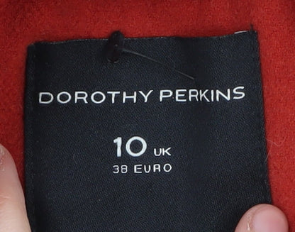 Womens UK Size 10 Dorothy Perkins Red Pea Coat
