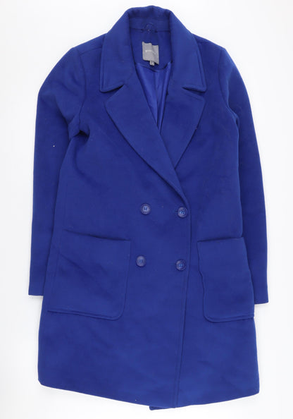 Principles Women's Blue Overcoat Size 8 Button
