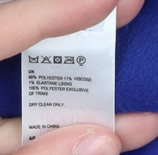 Principles Women's Blue Overcoat Size 8 Button