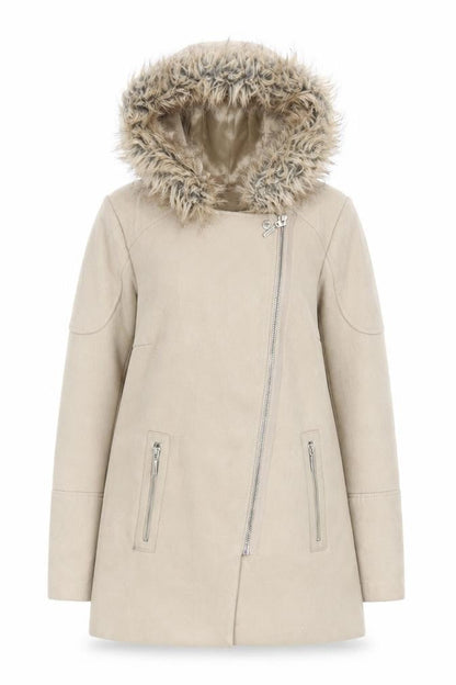New Look Beige Hooded Coat Size 10