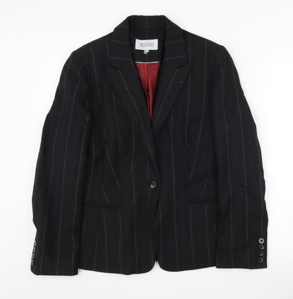 Next Women's Black Pinstripe Blazer, Size 14, Business Suit