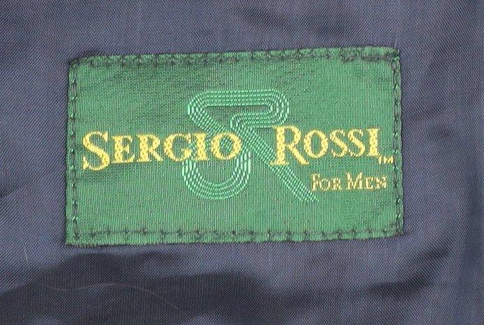 Mens UK Size 38 Sergio Rossi Regular Blue Suit Jacket