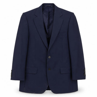 Front view of Moss Blue Suit Jacket unisex 40s tailored