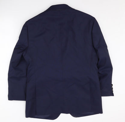 Moss Blue Suit Jacket Unisex 40S Tailored