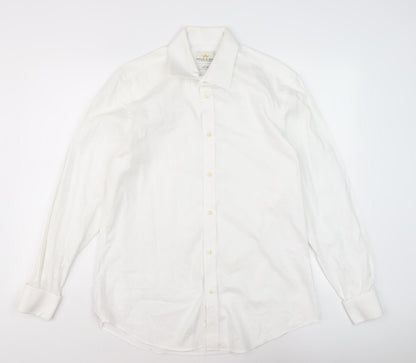 Taylor & Hunt Men's White Formal Dress Shirt, Long Sleeve
