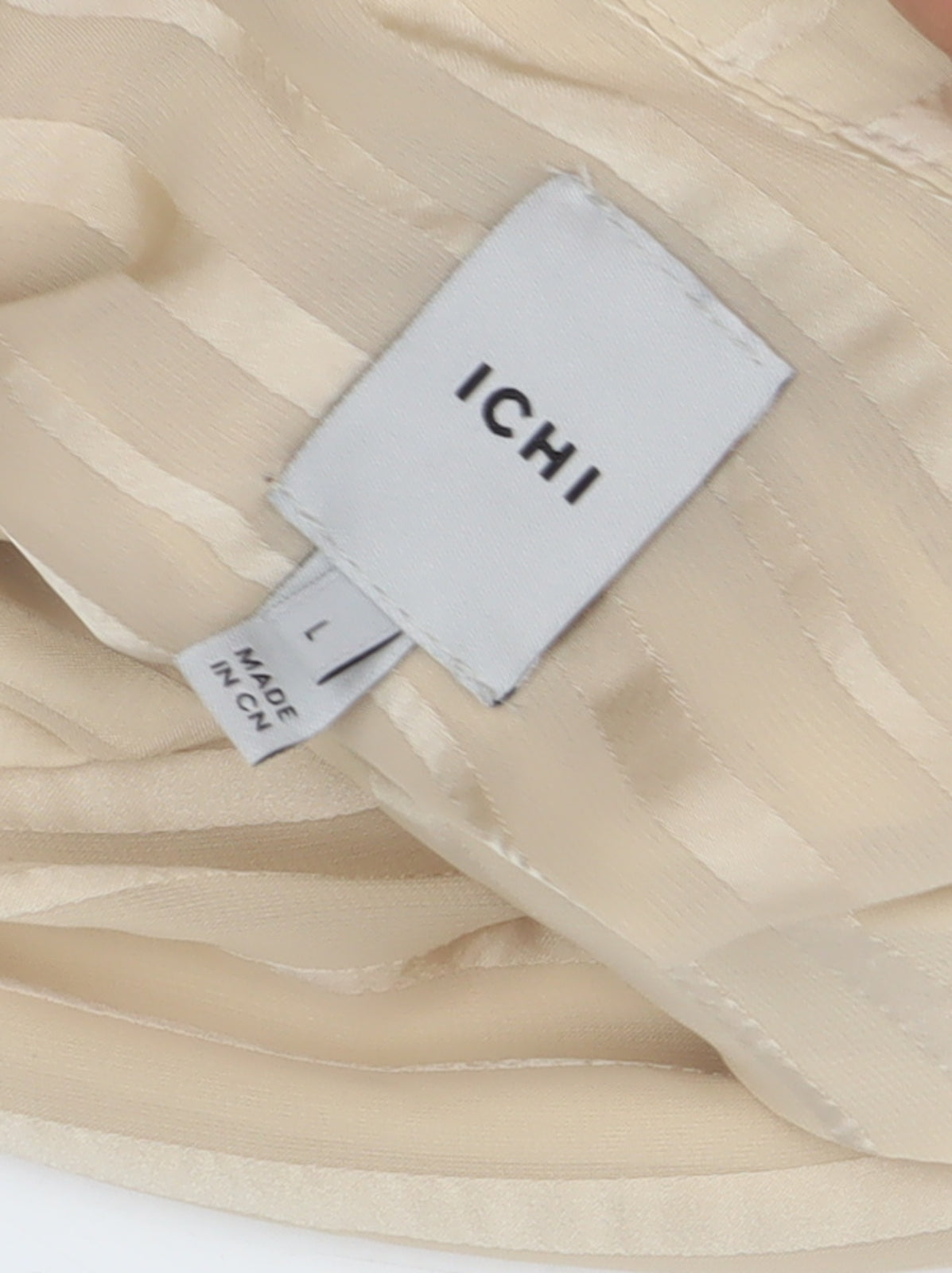 Womens UK Size L ICHI Beige Basic Button-Up