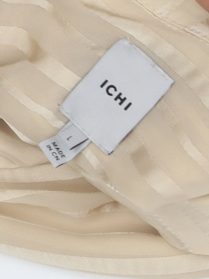 Womens UK Size L ICHI Beige Basic Button-Up