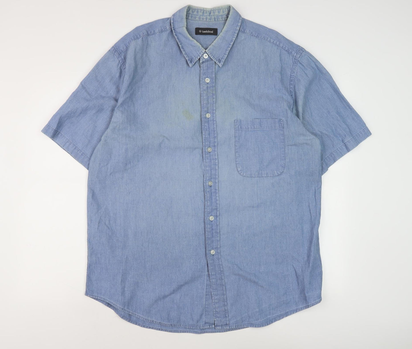 Hawkshead Men's Blue XL Denim Shirt, Casual Button-Up