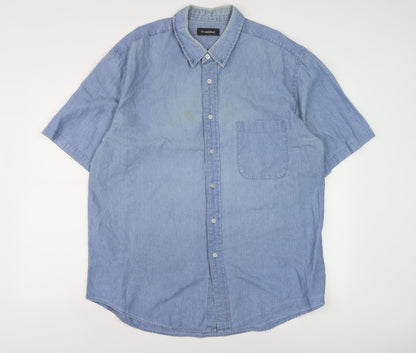 Hawkshead Men's Blue XL Denim Shirt, Casual Button-Up