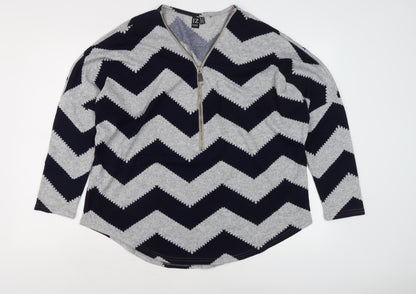 Womens UK Size 12 Izabel London Multicoloured Henley Jumper
