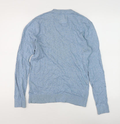 Hollister Men's Blue Cotton Pullover Jumper, Small