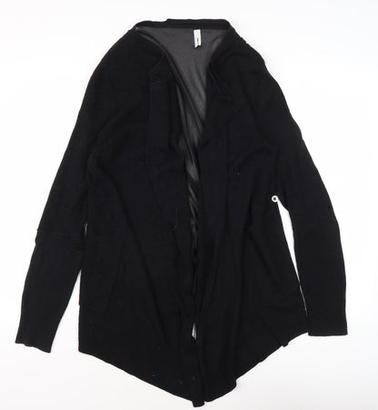 Diesel Women's Black Open Front Cardigan Medium Regular Fit