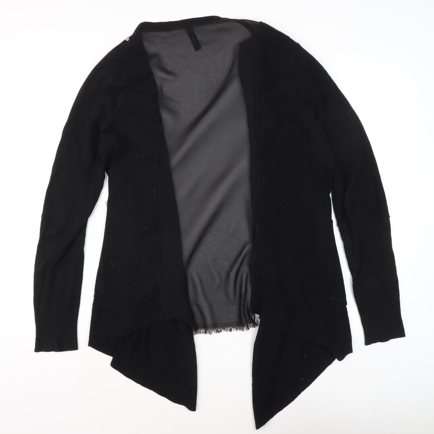 Diesel Women's Black Open Front Cardigan Medium Regular Fit