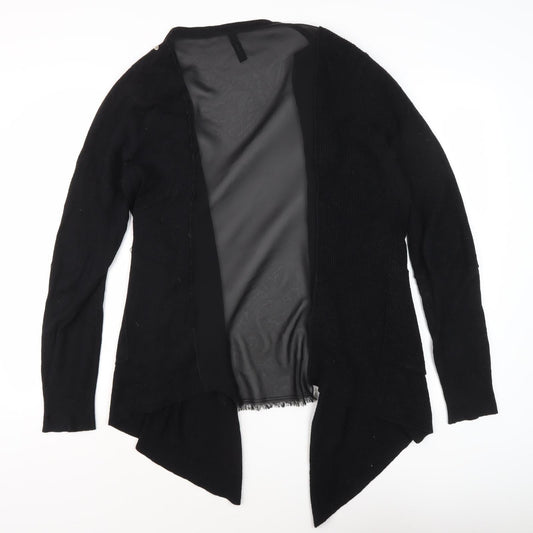 Diesel Women's Black Open Front Cardigan Medium Regular Fit