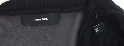 Diesel Women's Black Open Front Cardigan Medium Regular Fit