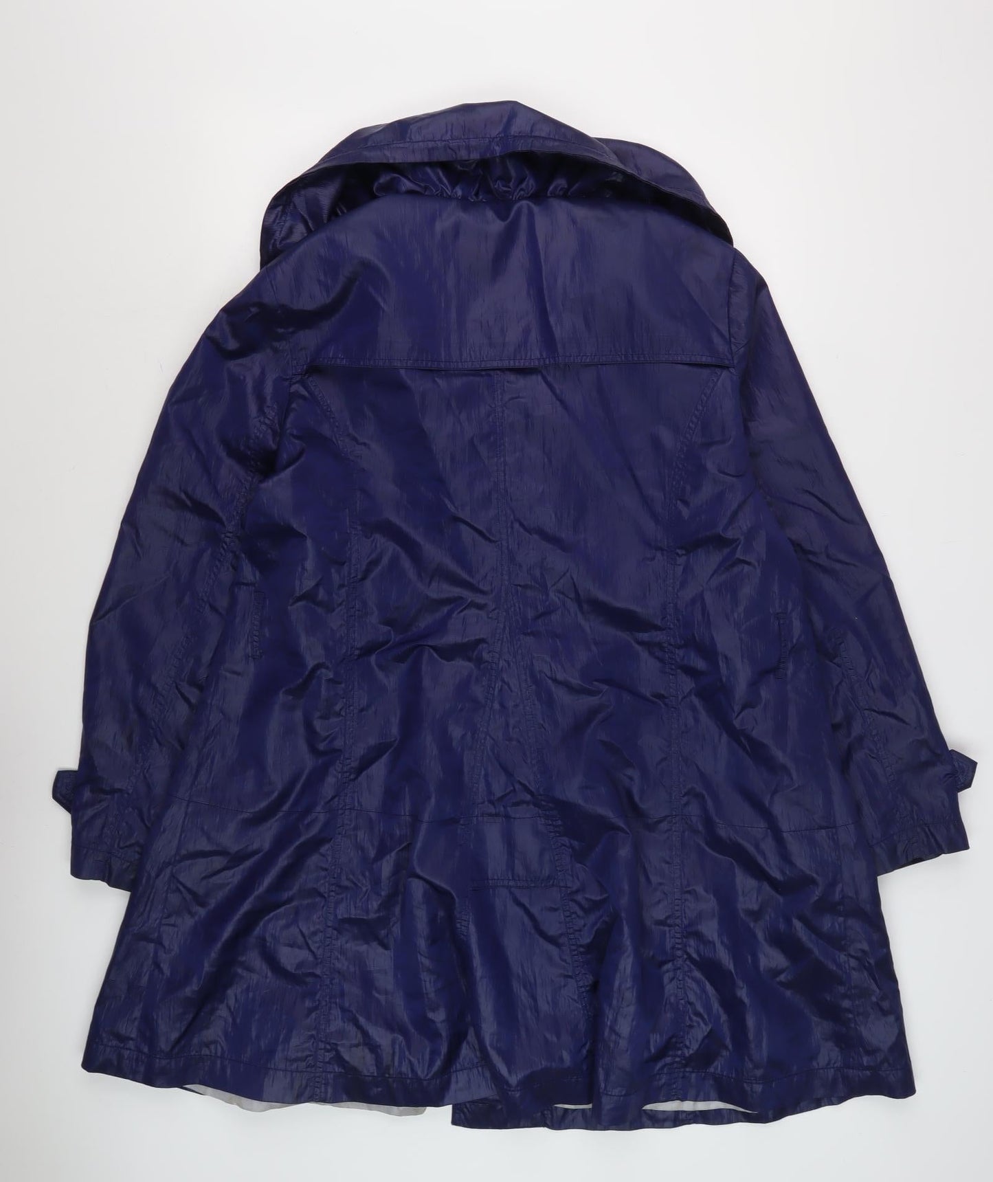 Simon Jeffery Women's Blue Long Nylon Coat, Size 18