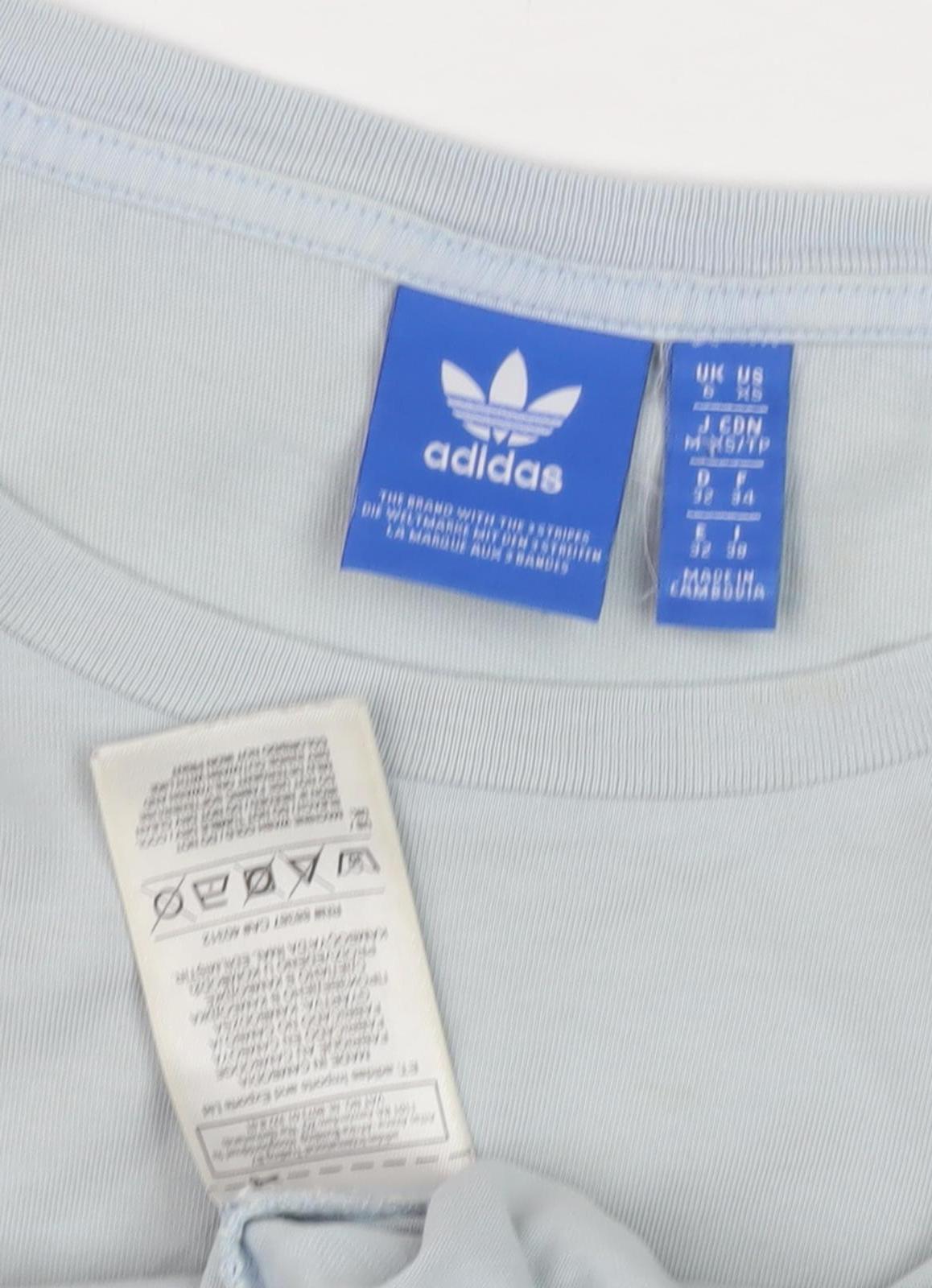 Adidas Women's Blue Cropped T-Shirt Size 8