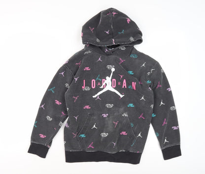 Jordan Girls' Black Graphic Hoodie 12-13 Years