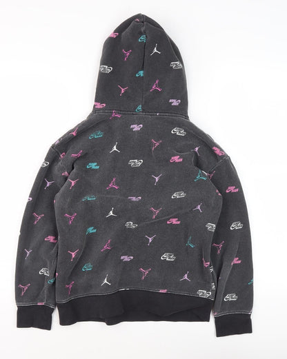 Jordan Girls' Black Graphic Hoodie 12-13 Years