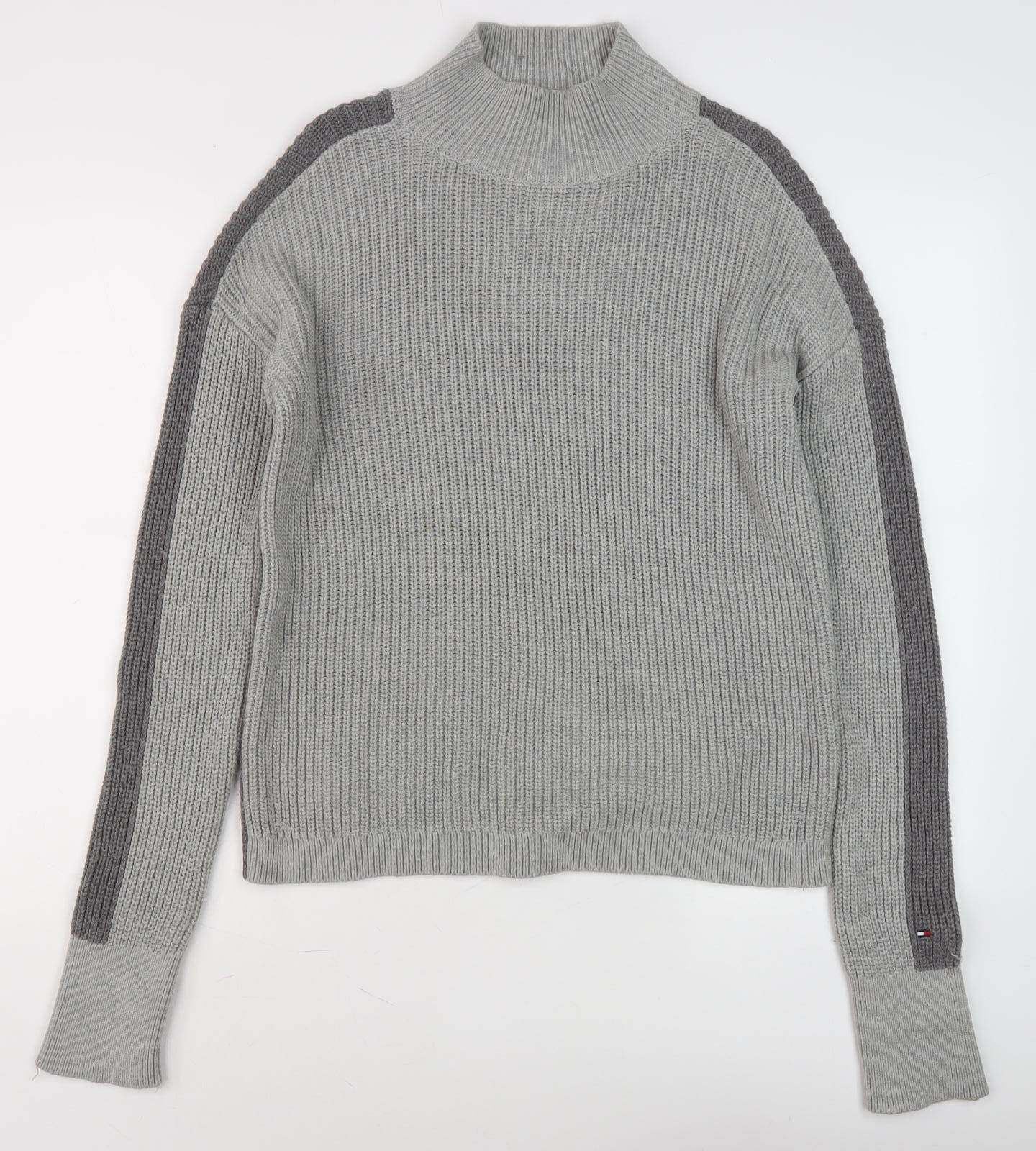 Tommy Hilfiger Men’s Grey Mock Neck Pullover Jumper - S