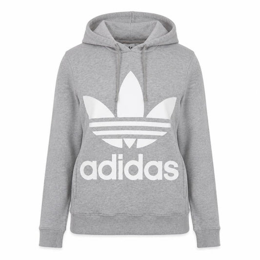 Front view of Adidas Women's Grey Pullover Hoodie XS
