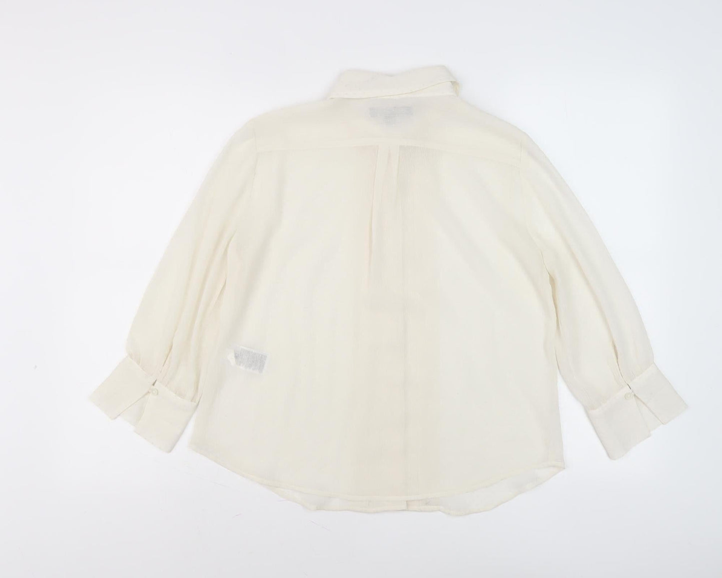 Banana Republic Women Ivory Button-Up Shirt S Petites