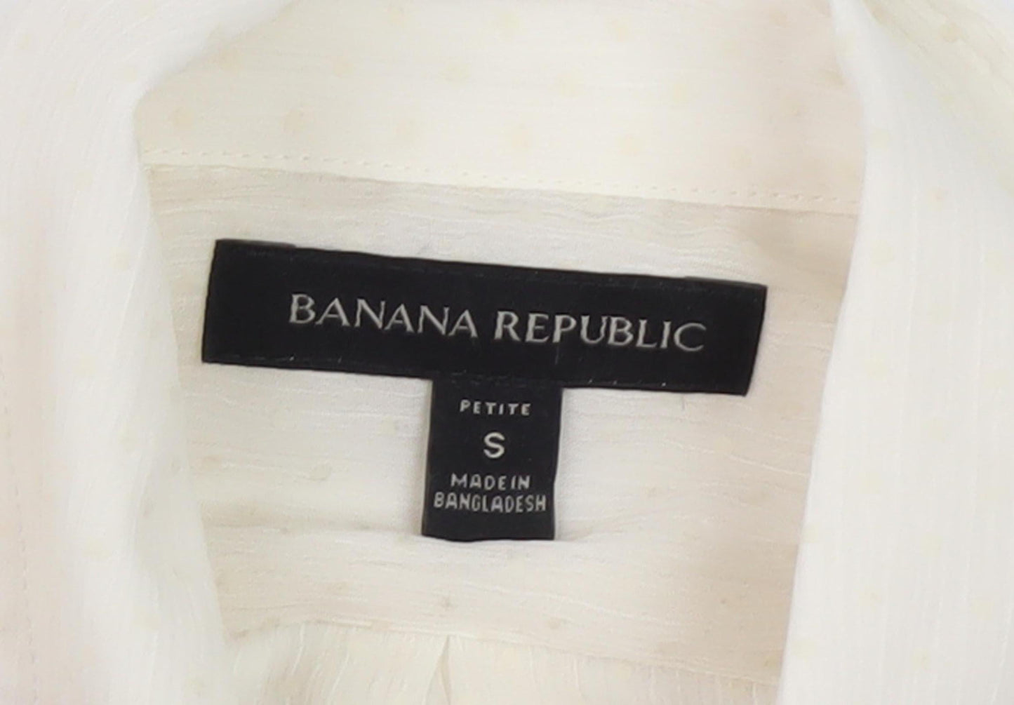 Banana Republic Women Ivory Button-Up Shirt S Petites