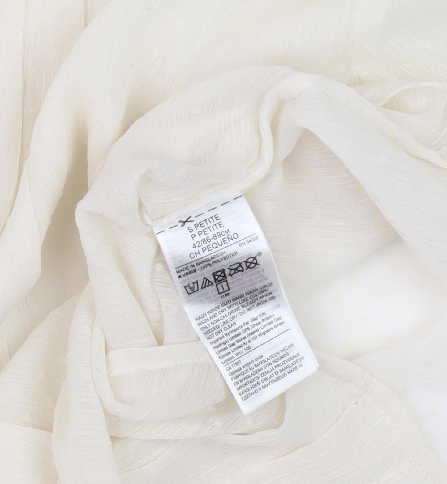 Banana Republic Women Ivory Button-Up Shirt S Petites