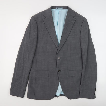 Mens UK Size 38 Moss London Regular Grey Suit Jacket