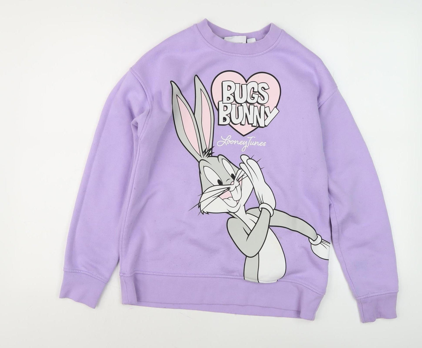 Womens UK Size 2XS Looney Tunes Purple Pullover Sweatshirt
