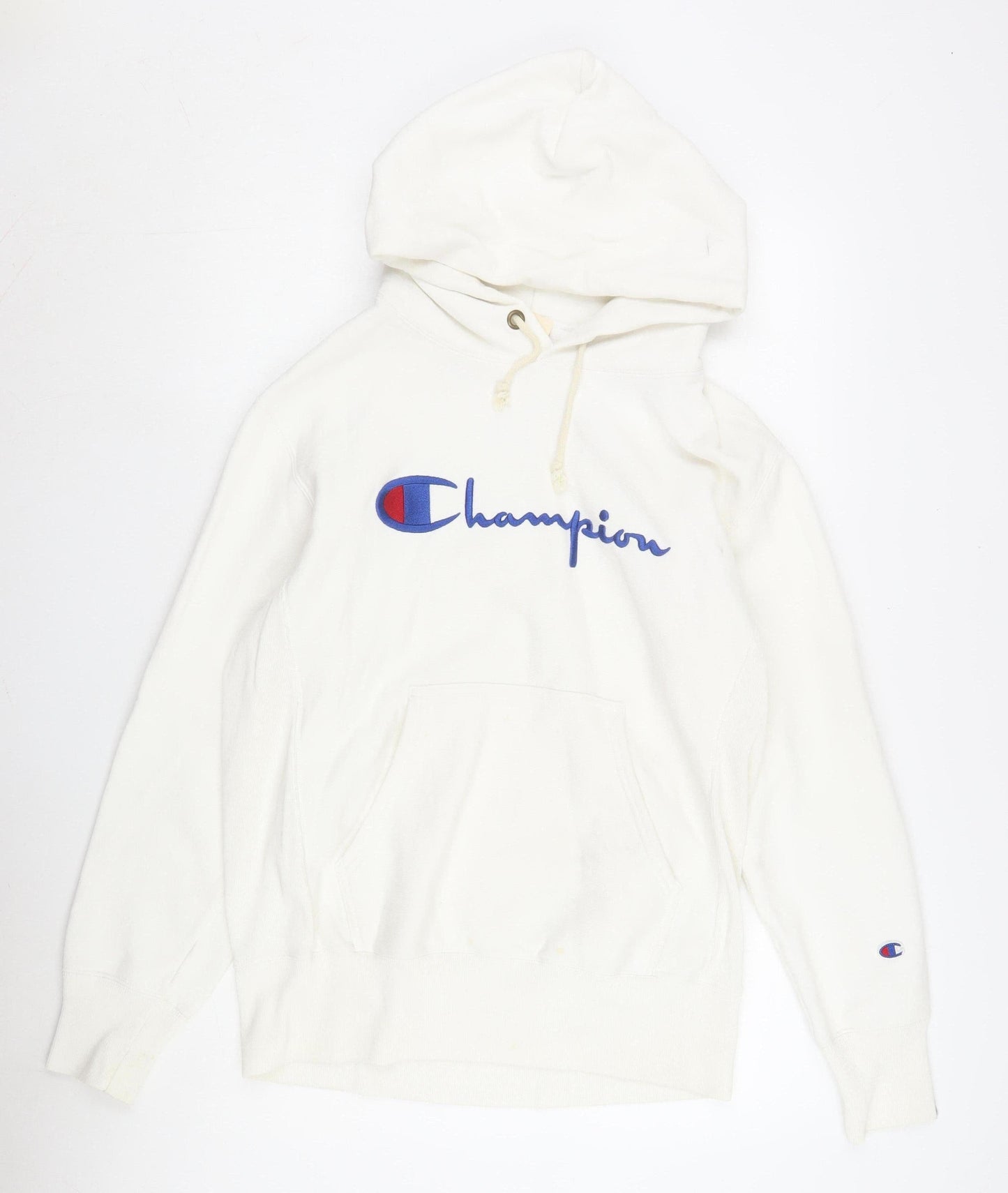 Mens UK Size L Champion White Pullover Hoodie