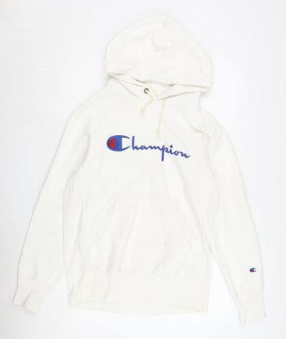 Mens UK Size L Champion White Pullover Hoodie