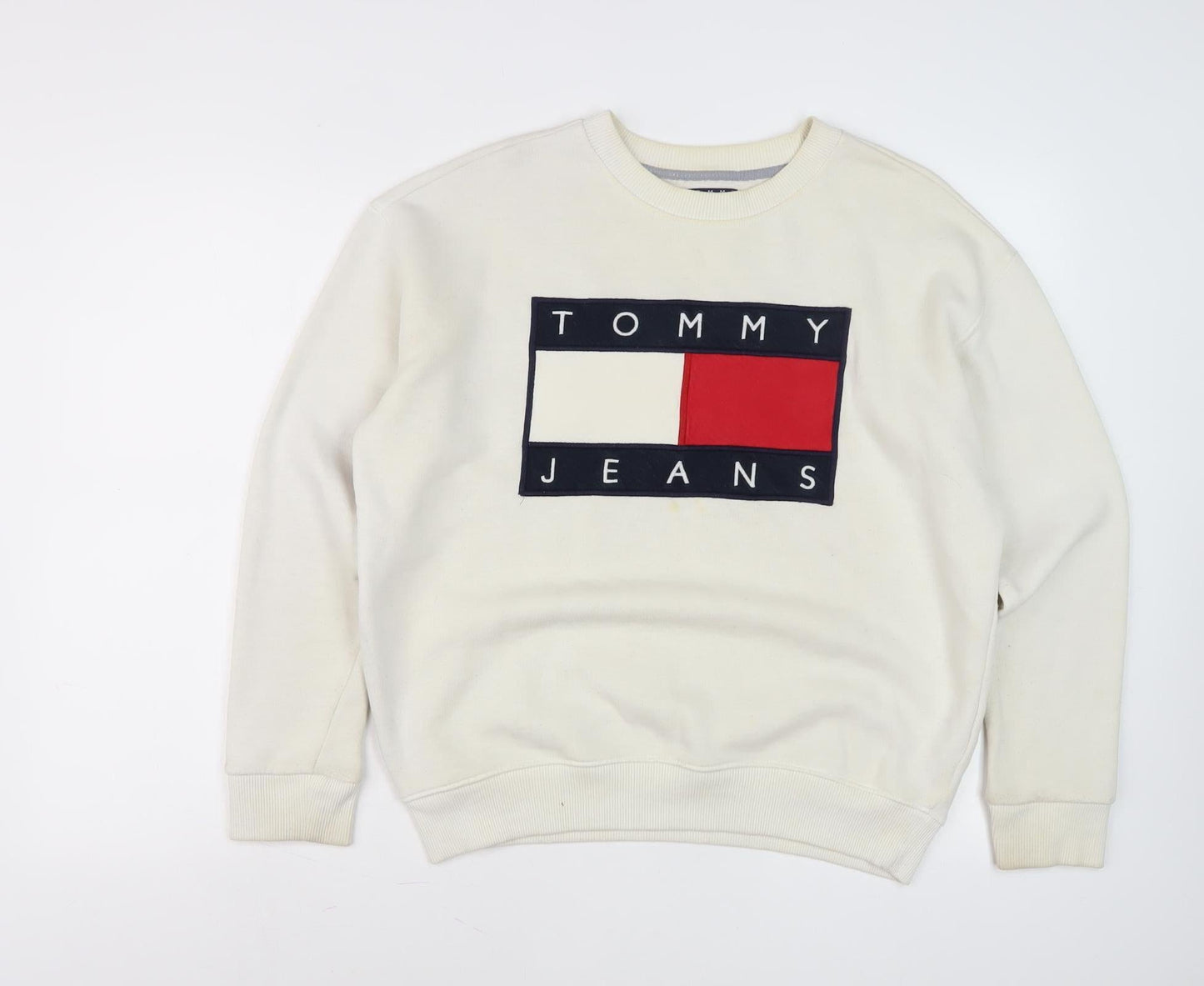 Tommy Jeans Men’s White Logo Sweatshirt Pullover