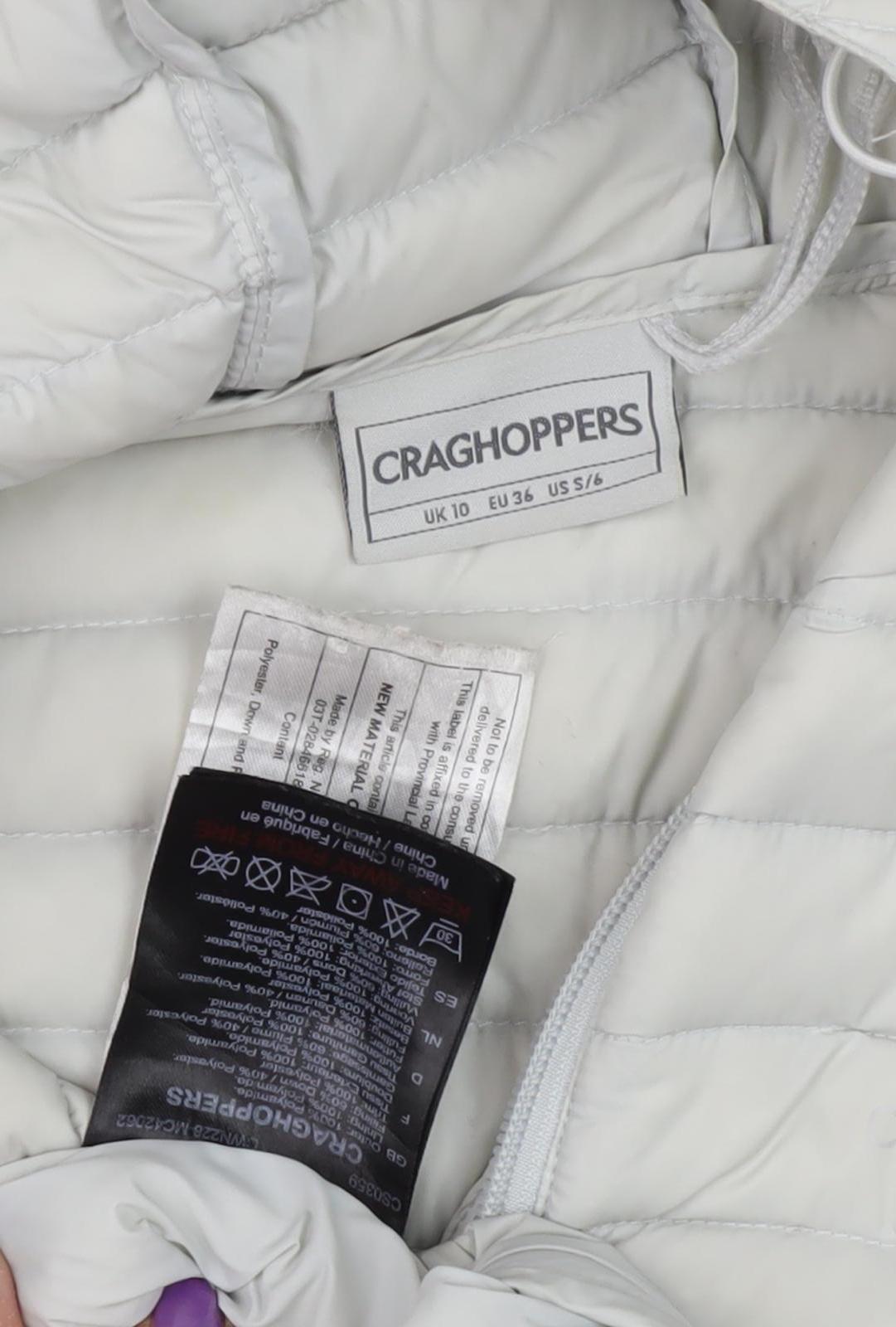 Womens UK Size 10 Craghoppers White Puffer Jacket
