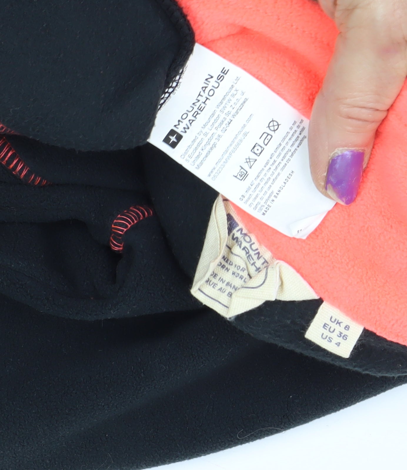 Womens UK Size 8 Mountain Warehouse Black Full Zip Sweatshirt
