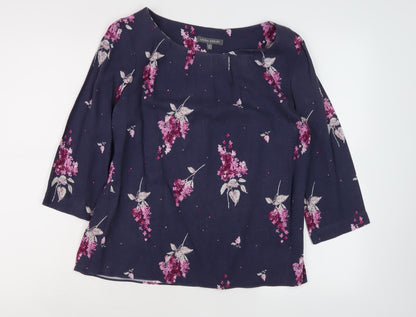 Womens UK Size 2 Laura Ashley Blue Basic Blouse