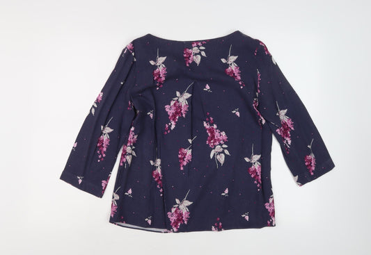 Laura Ashley Women's Blue Floral Blouse Size 2