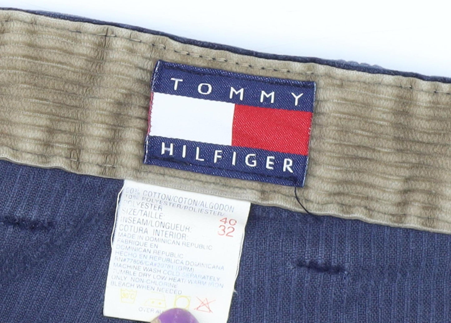 Tommy Hilfiger Men's Blue Corduroy Trousers Size 40