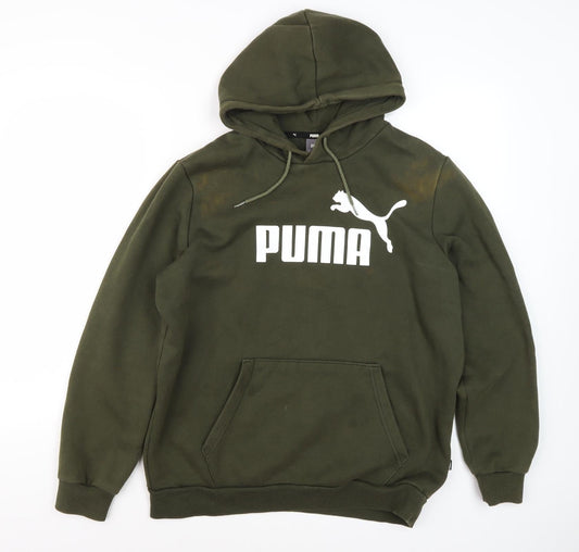 Mens UK Size M PUMA Green Pullover Hoodie