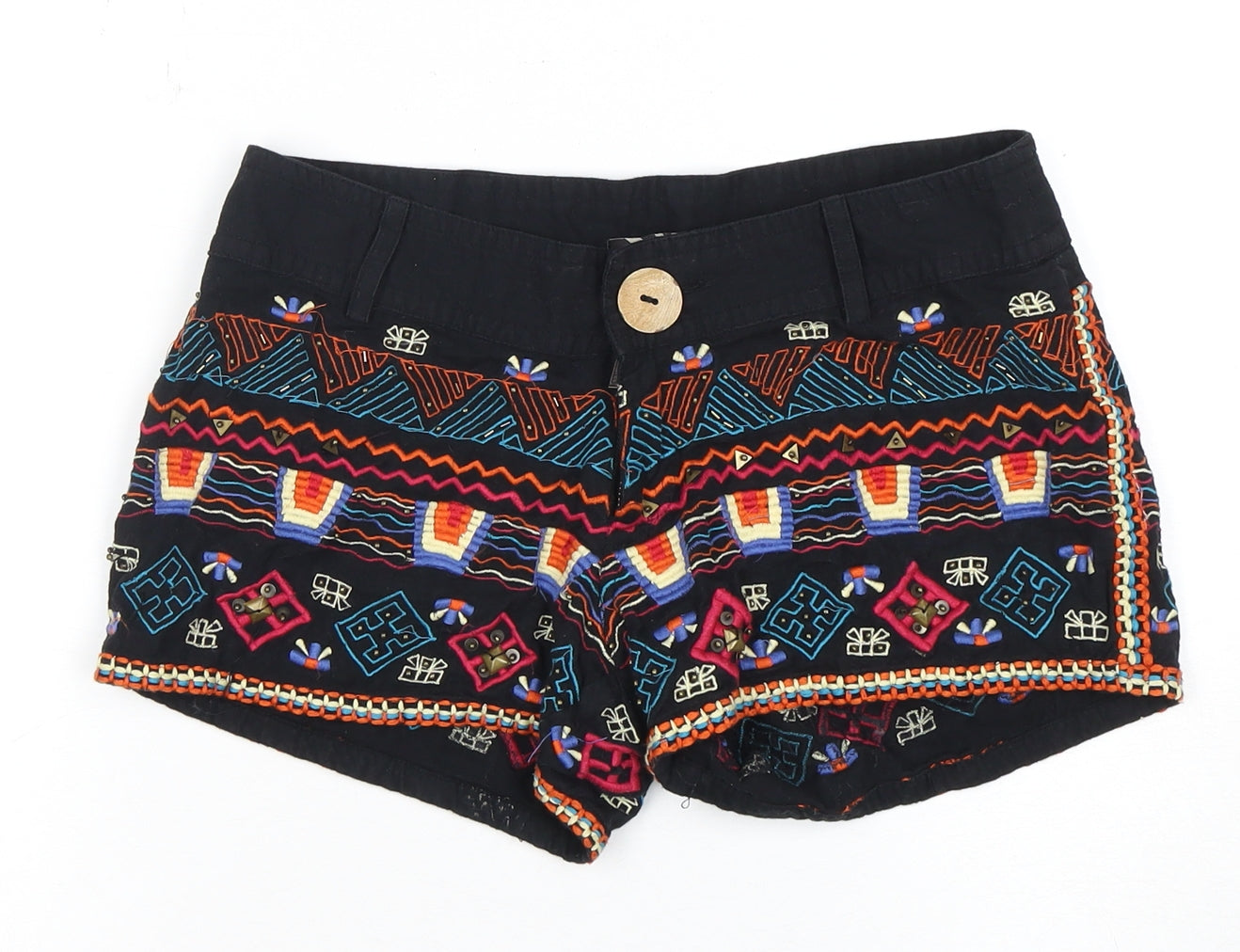 River Island Women’s Black Embroidered Shorts 6