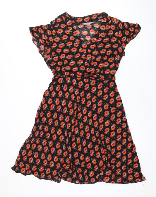 Dorothy Perkins Women's Black Floral Midi Dress