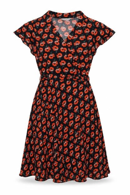 Dorothy Perkins Women's Black Floral Midi Dress
