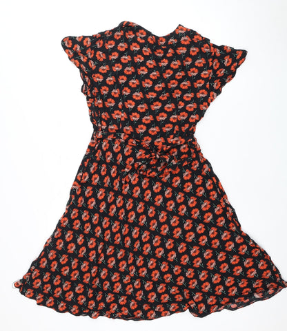 Dorothy Perkins Women's Black Floral Midi Dress