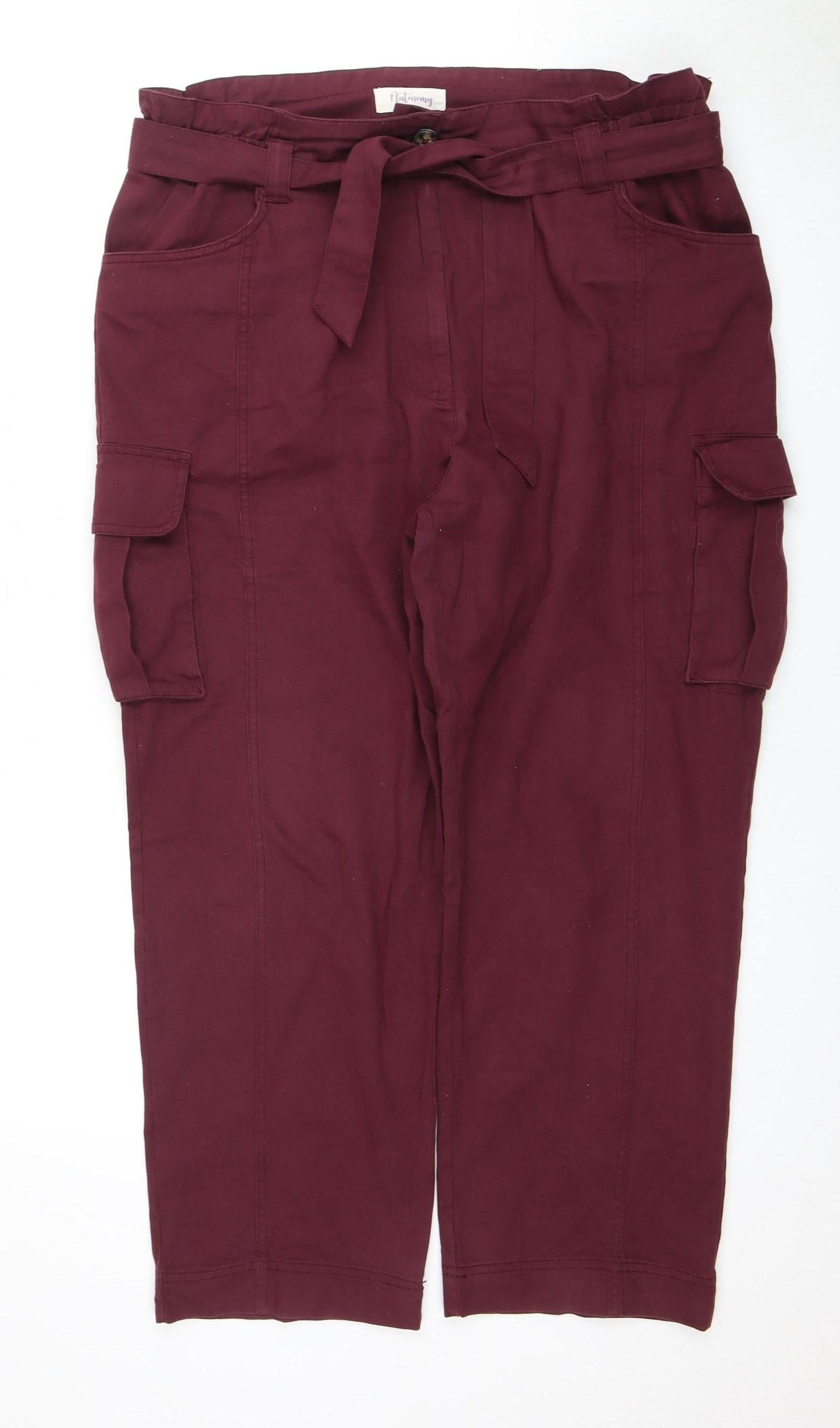 Bonmarche Women's Red Cargo Trousers - Size M