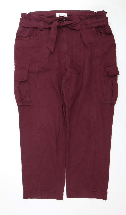 Bonmarche Women's Red Cargo Trousers - Size M