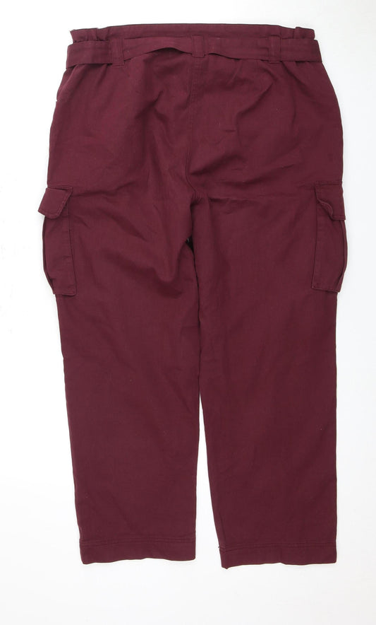 Bonmarche Women's Red Cargo Trousers - Size M