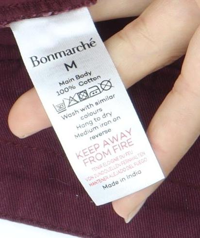 Bonmarche Women's Red Cargo Trousers - Size M