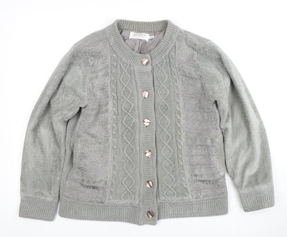 Womens UK Size L Reflect Grey Cardigan Jumper