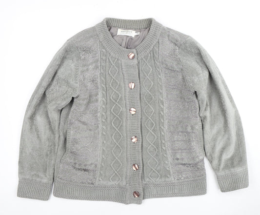 Womens UK Size L Reflect Grey Cardigan Jumper