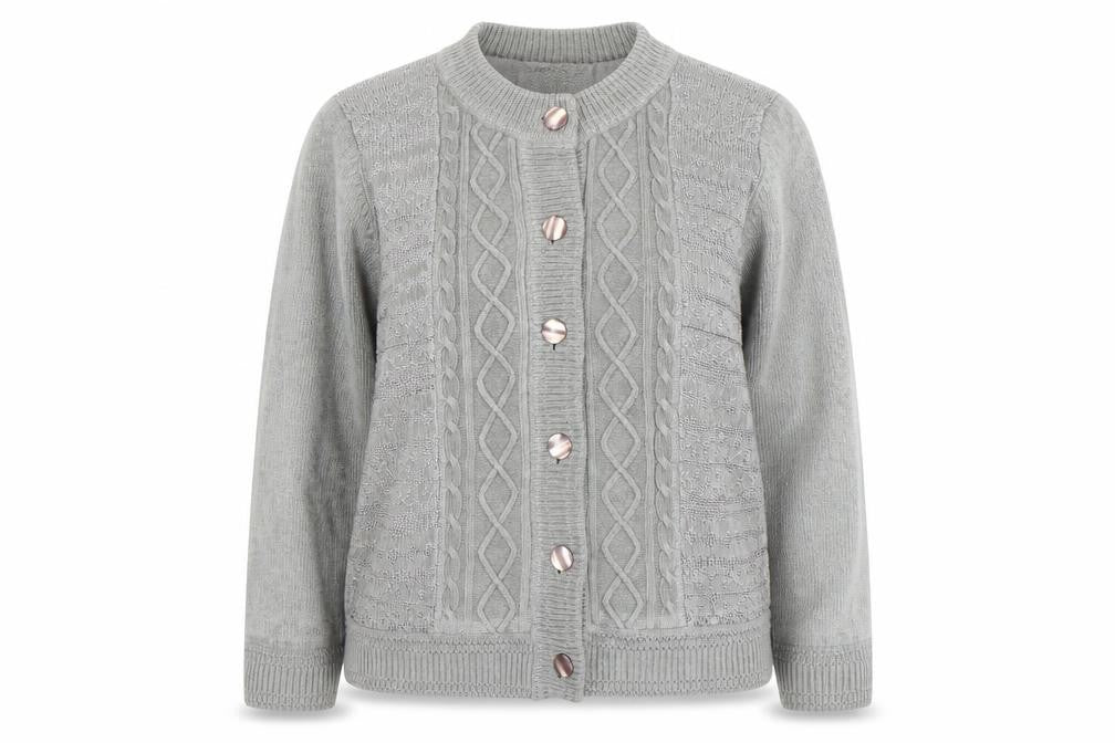 Womens UK Size L Reflect Grey Cardigan Jumper